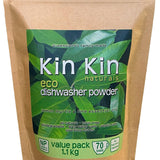 Kin Kin Naturals Dishwasher Powder Lemon Myrtle & Lime 1.1kg — exact barcode 9370510501535 front image