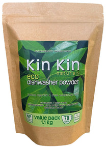 Kin Kin Naturals Dishwasher Powder Lemon Myrtle & Lime 1.1kg — exact barcode 9370510501535 front image