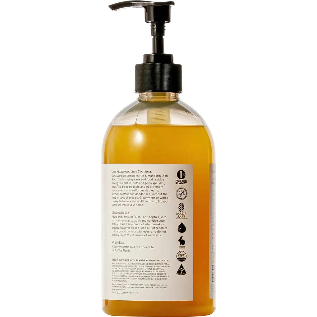 Koala Eco Household Cleaning Supplies Koala Eco Dish Soap Lemon Myrtle & Mandarin 500ml