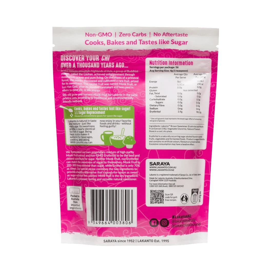 Lakanto Monk Fruit Sweetener Lakanto Brown Monkfruit Sweetener 1:1 Brown Sugar Substitute