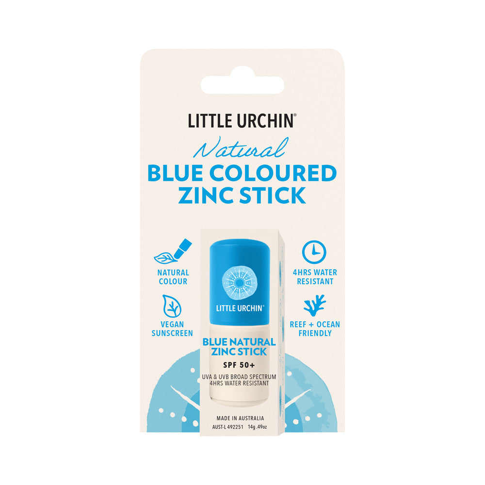 Little Urchin Blue Natural Coloured Zinc Stick SPF 50+ 14g
