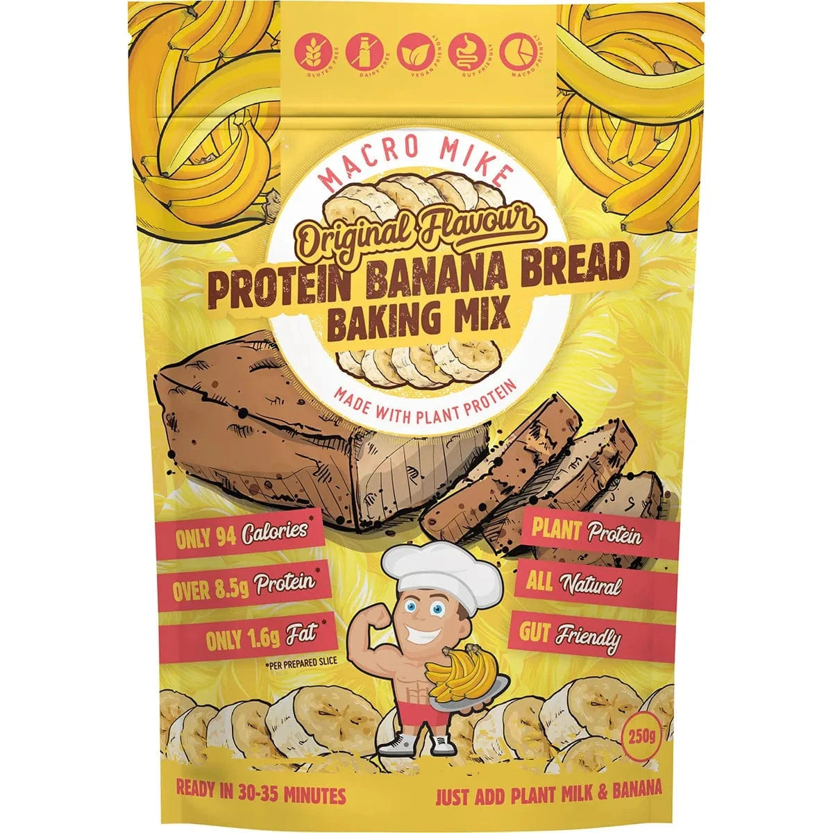 Macro Mike Baking Mixes Macro Mike Protein Banana Bread Baking Mix 250g