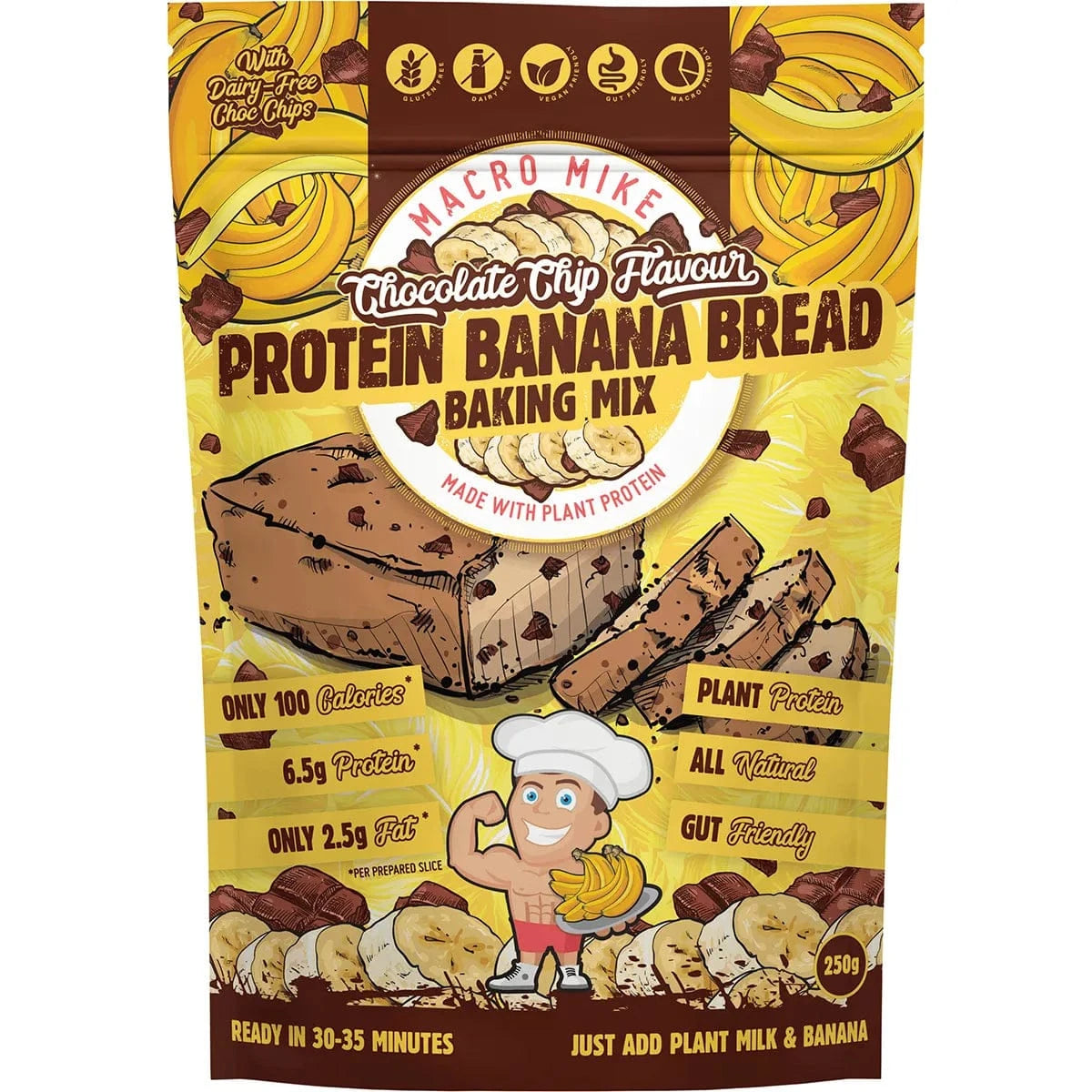 Macro Mike Baking Mixes Macro Mike Protein Banana Bread Baking Mix Chocolate Chip 250g