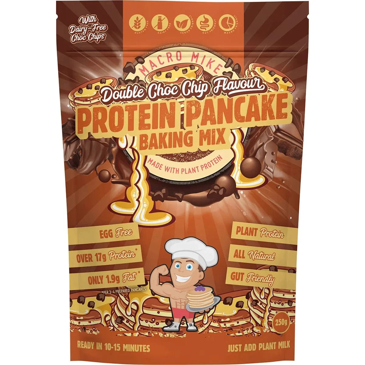 Macro Mike Baking Mixes Macro Mike Protein Pancake Baking Mix Double Choc Chip 250g