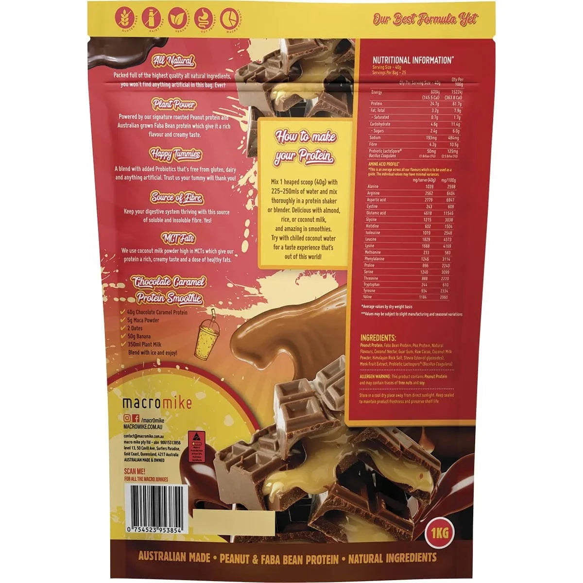 Macro Mike Protein Powder Macro Mike Peanut Plant Protein Chocolate Caramel