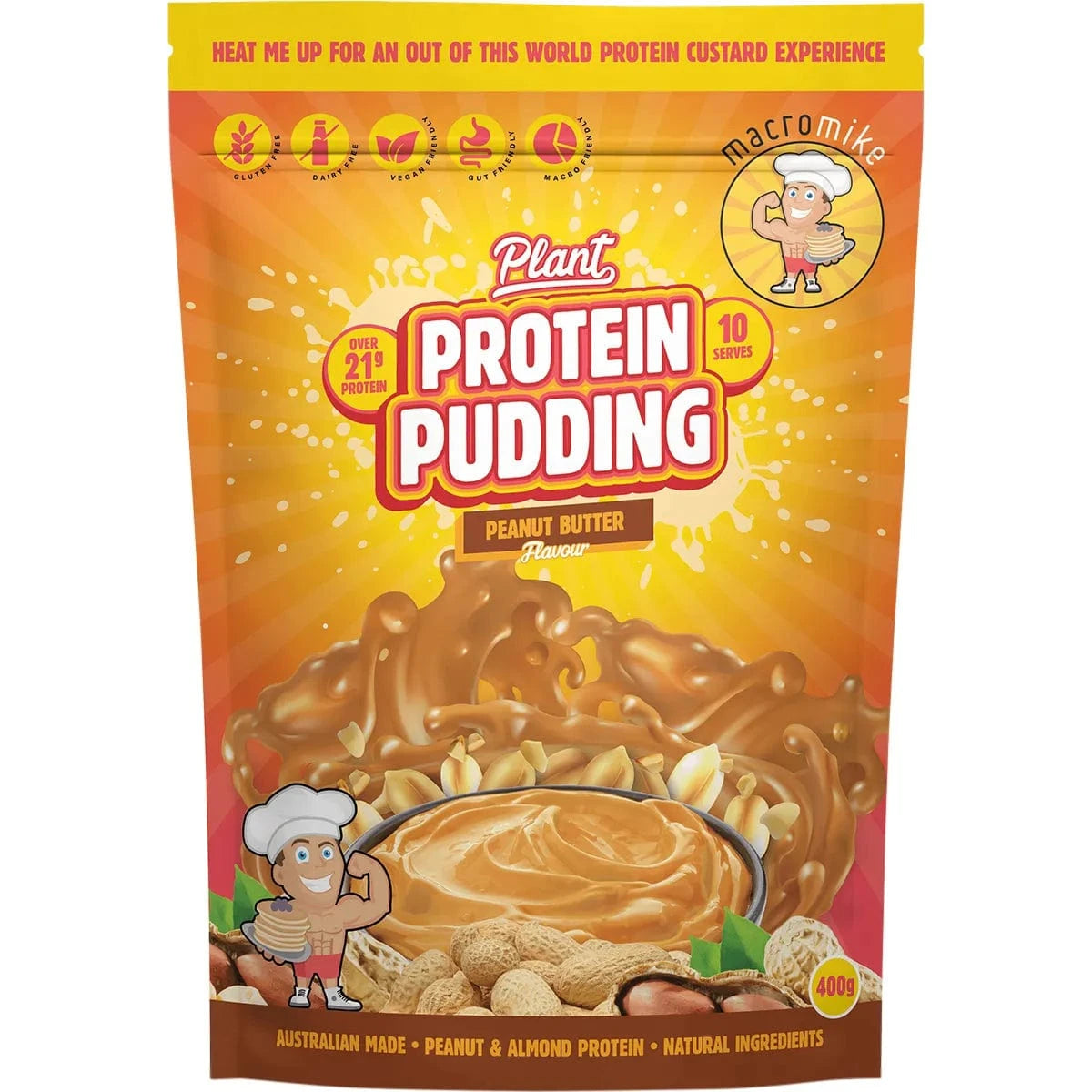 Macro Mike Protein Powder Macro Mike Plant Protein Pudding Choc Peanut Truffle Fudge 400g