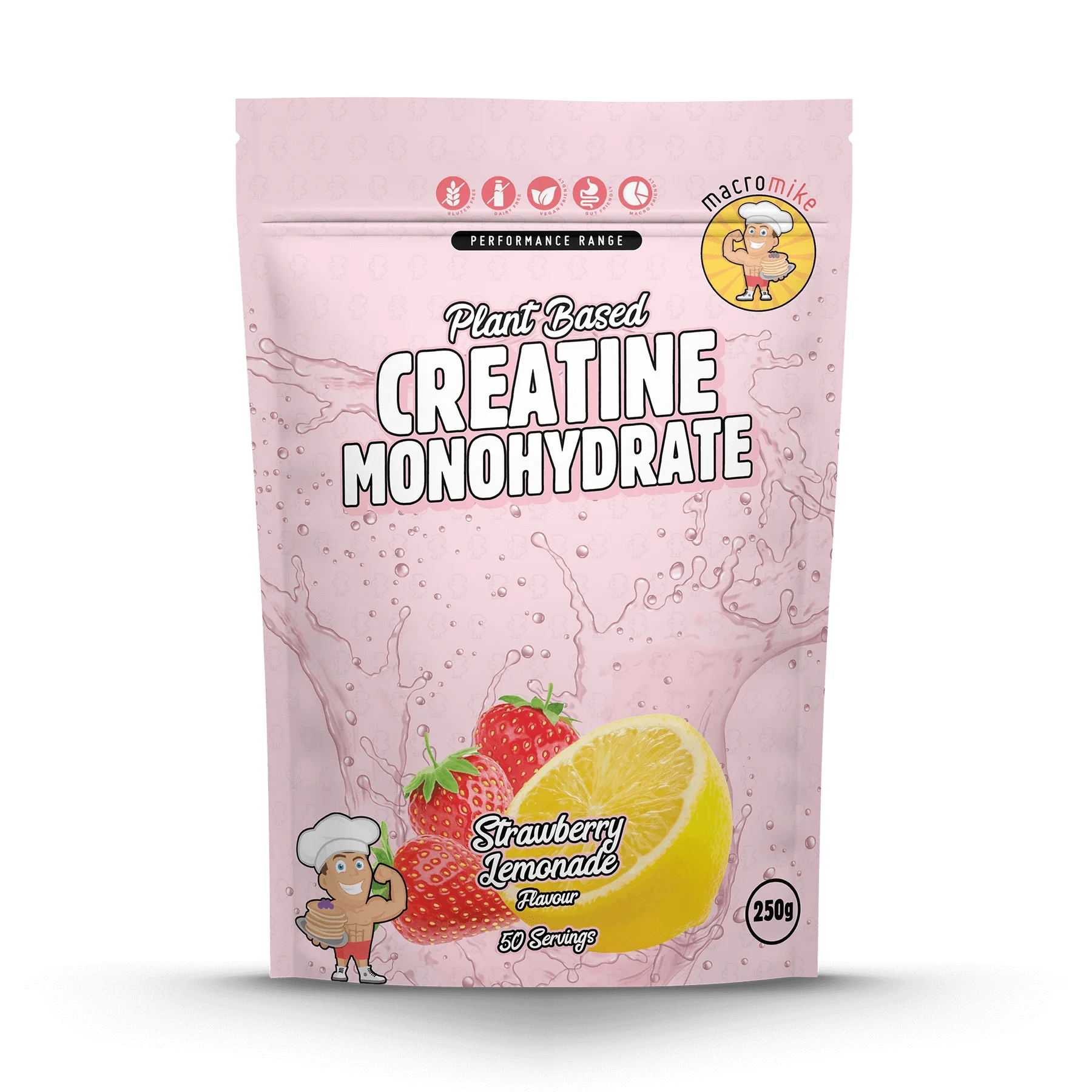 Macro Mike Supplements Macro Mike Plant Based Creatine Monohydrate Strawberry Lemonade 250g