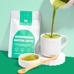 Matcha Maiden Supergreens Matcha Latte — prepared matcha pour lifestyle image