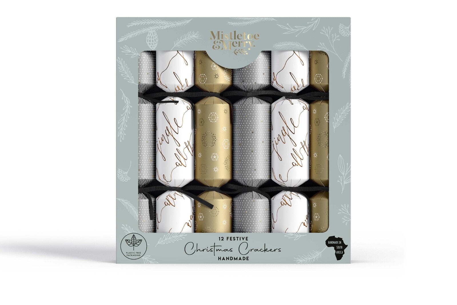 Mistletoe & Merry Christmas Cake Mistletoe & Merry Petite - Metallics Foiled Reindeer Crackers