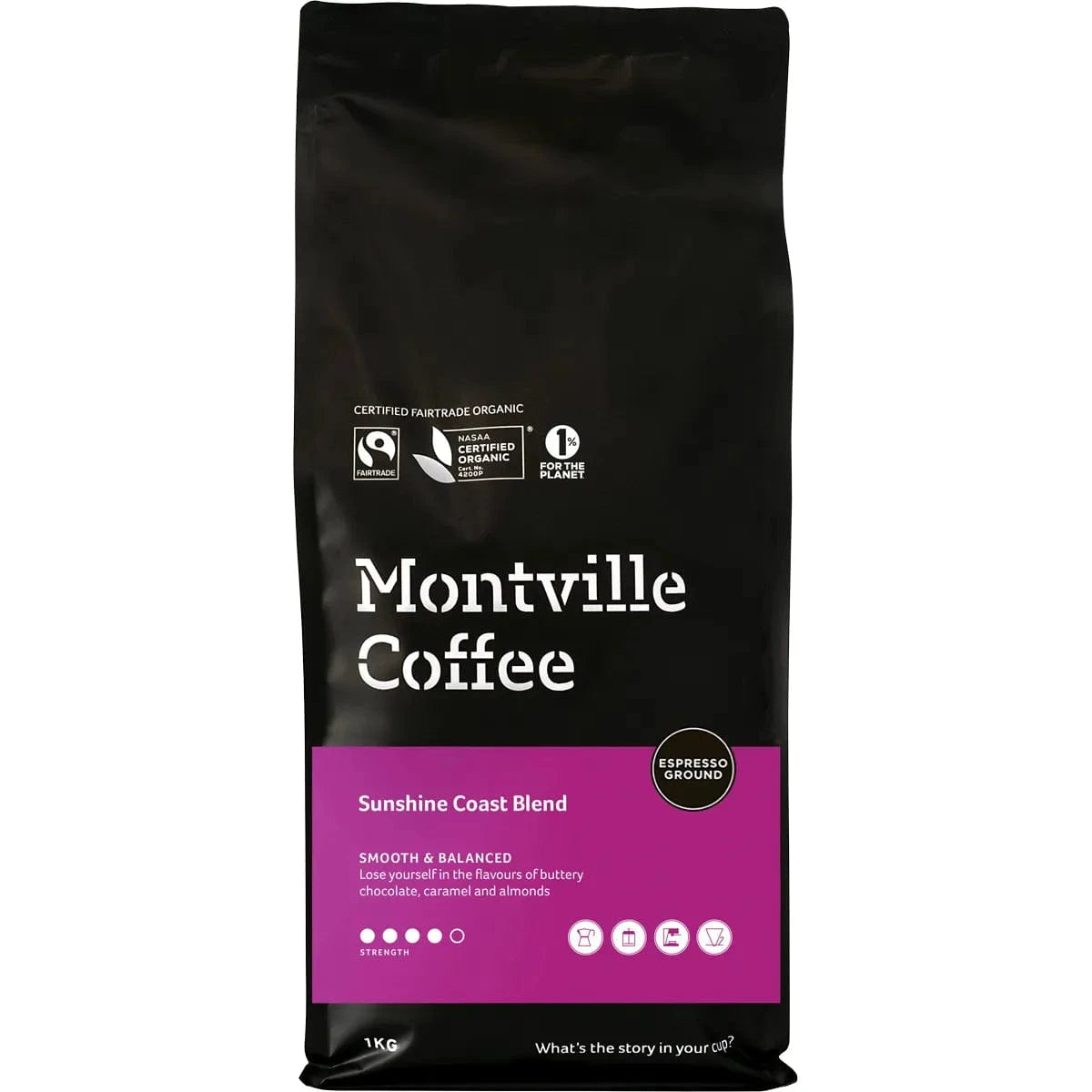 Montville Coffee Coffee Ground Coffee (Espresso) 1kg Montville Coffee Sunshine Coast Blend