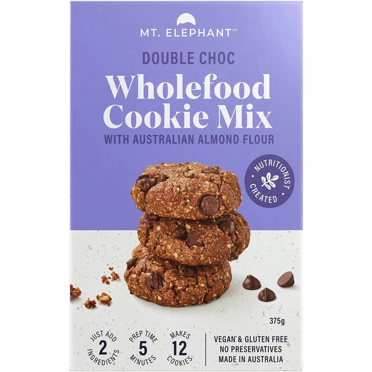 Mt. Elephant Baking Mixes (Clearance - BBD 18/12/24) Mt Elephant Superfood Cookie Mix Double Choc 375g