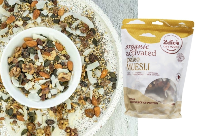 2DIE4 activated organic muesli serving lifestyle