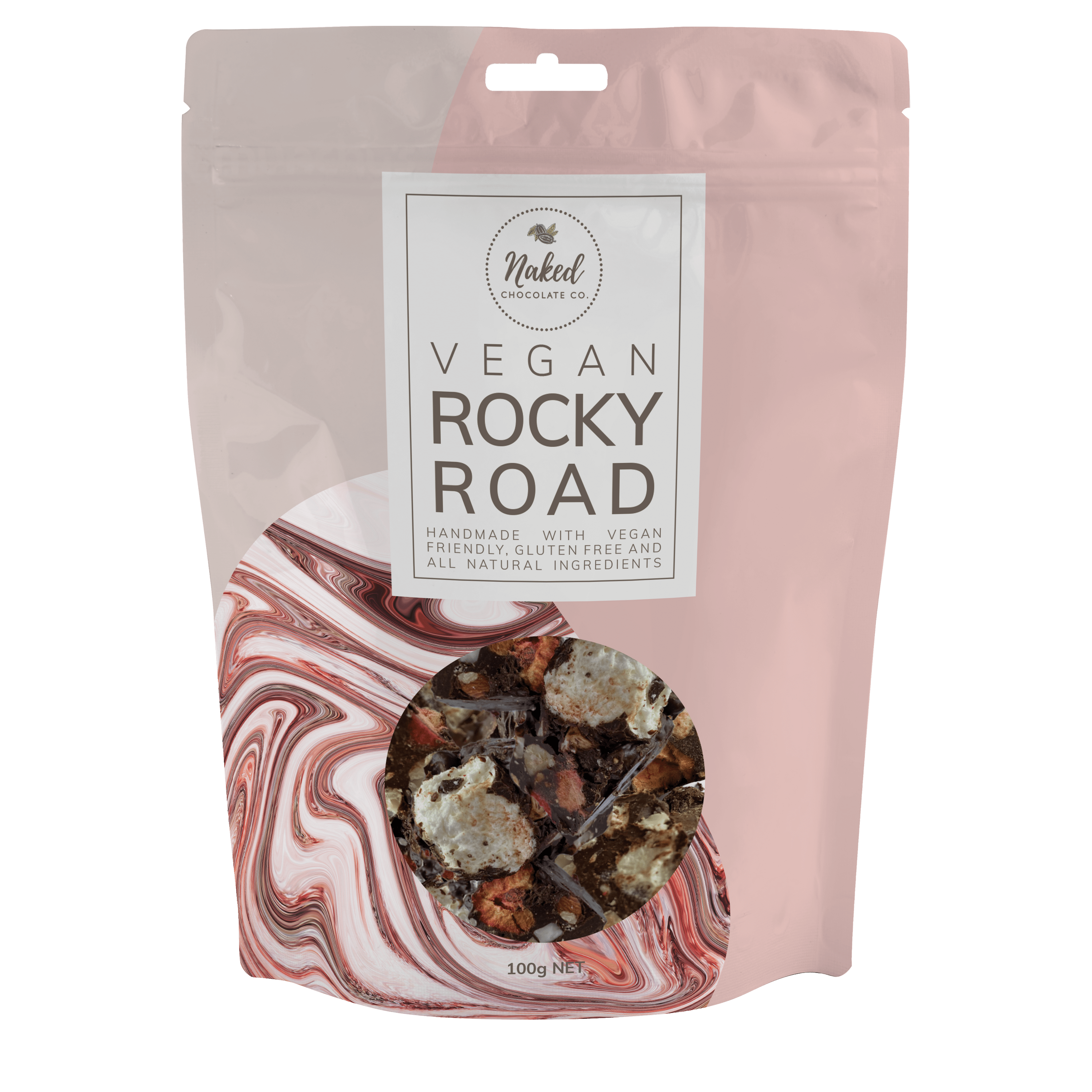 Naked Chocolate Co Snack Foods Naked Chocolate Co Vegan Rocky Road Dark Chocolate 100g