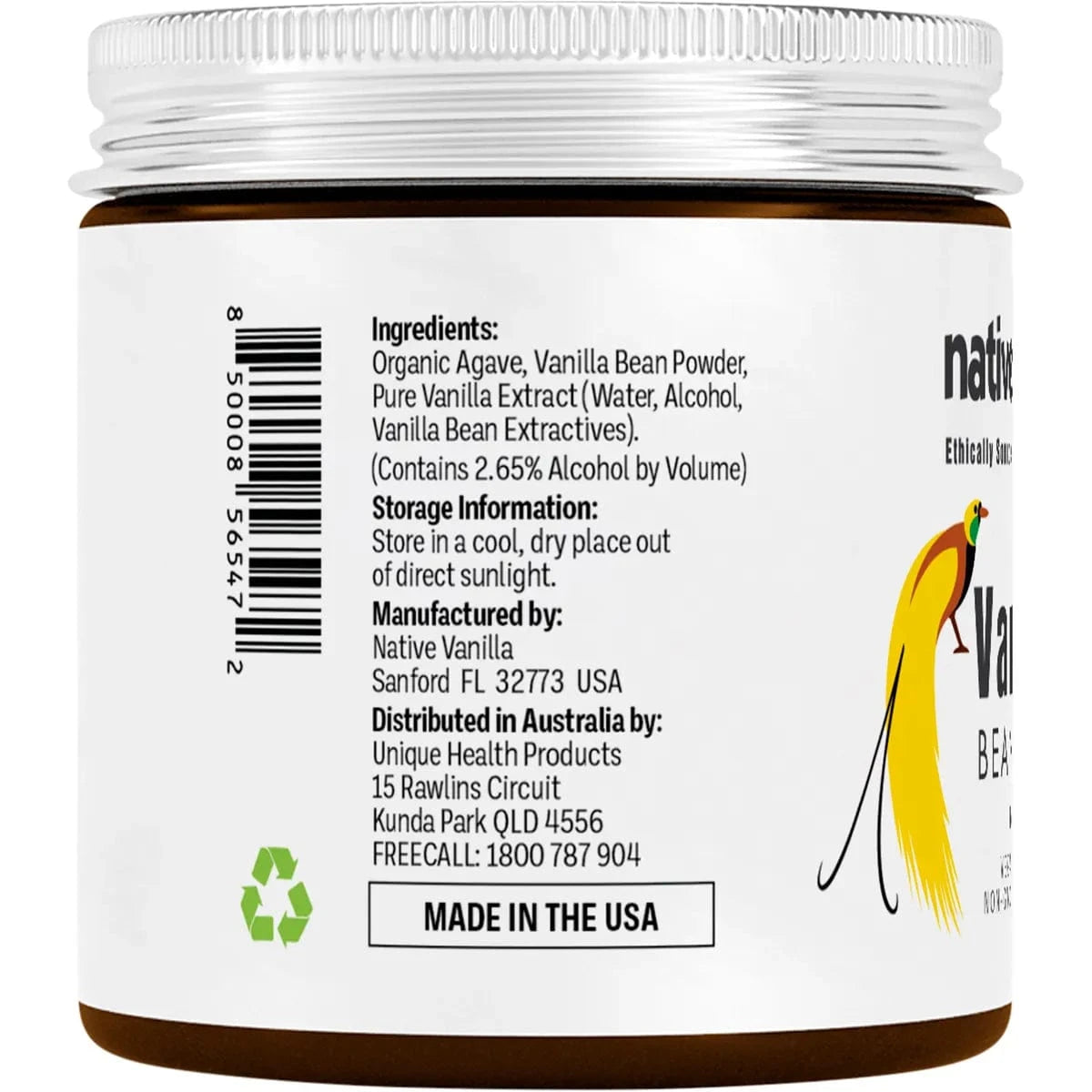 Native Vanilla Baking Mixes Native Vanilla Vanilla Bean Paste 118ml