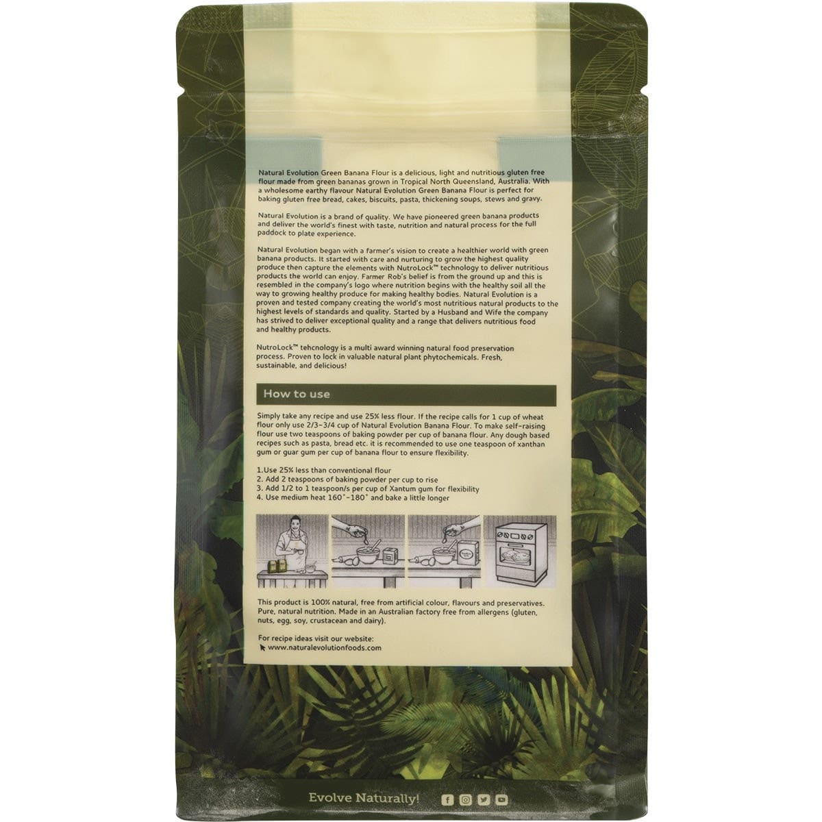 Natural Evolution Green Banana Baking Flour 454g Natural Evolution Green Banana Baking Flour Flour - Green Banana