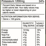 Natural Evolution Green Banana Baking Flour 454g — official nutrition and ingredients panel