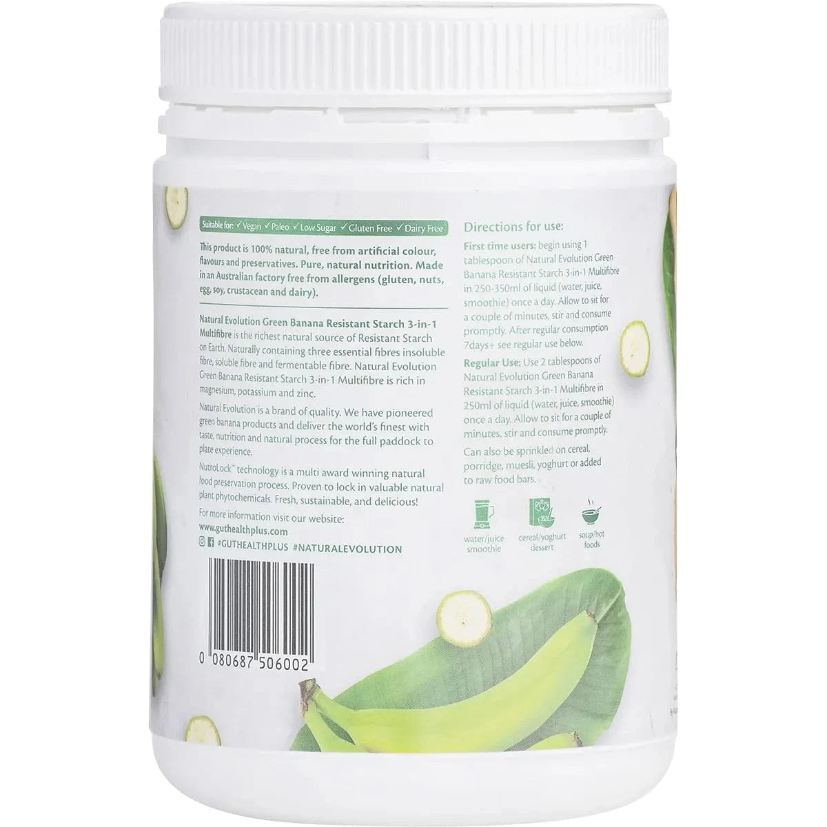 Natural Evolution Green Banana Resistant Starch Natural Evolution GH+ Green Banana Resistant Starch 3-in-1 Multifibre
