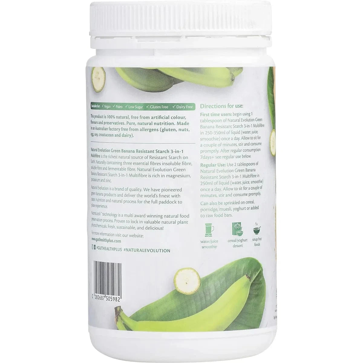 Natural Evolution Green Banana Resistant Starch Natural Evolution GH+ Green Banana Resistant Starch 3-in-1 Multifibre