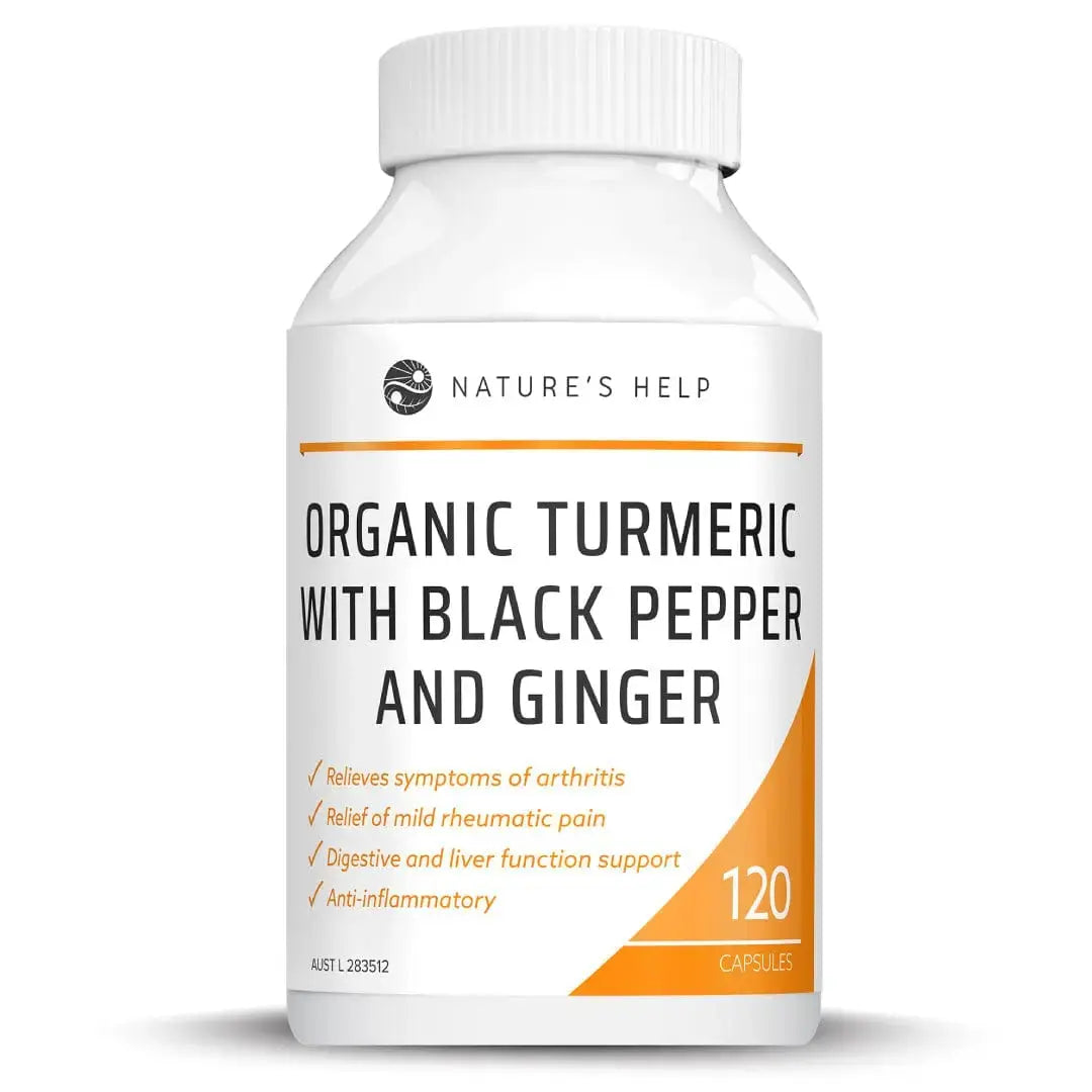 Nature's Help Vitamins 1 Bottle Nature's Help Organic Turmeric With Black Pepper & Ginger 120 Capsules