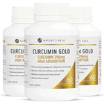 Nature's Help Vitamins & Supplements 3 Bottle Value Pack Nature's Help Curcumin Gold Curcumin 396mg High Absorption 60 Capsules