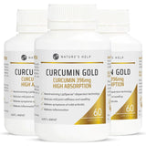 Nature's Help Vitamins & Supplements 3 Bottle Value Pack Nature's Help Curcumin Gold Curcumin 396mg High Absorption 60 Capsules