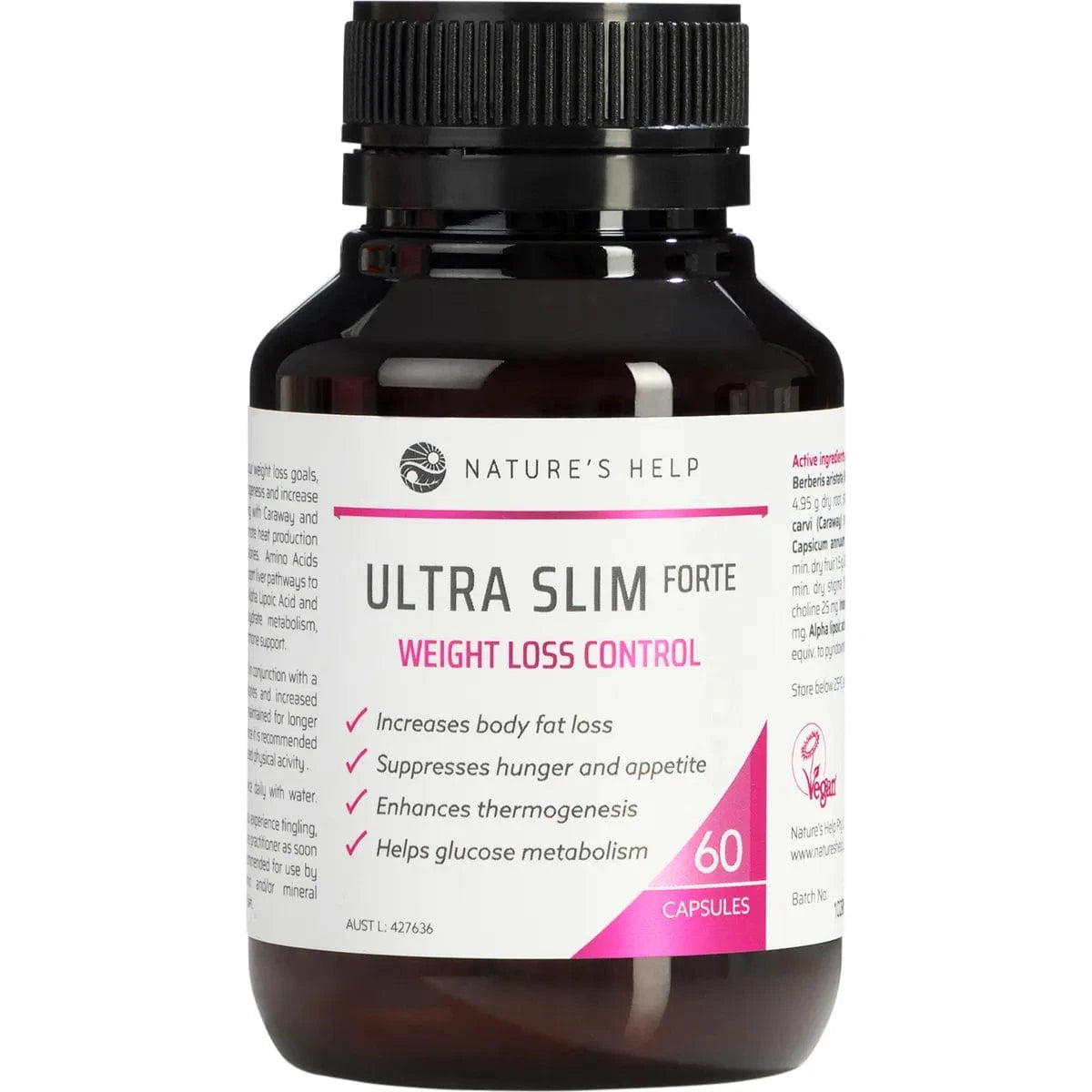 Nature's Help Vitamins & Supplements Nature's Help Ultra Slim Forte Weight Loss Control 60 Caps