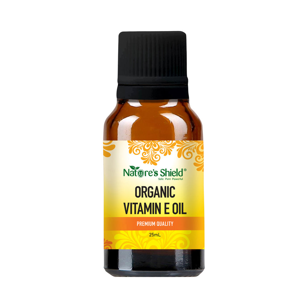 Nature's Shield Organic Vitamin E Oil 25ml exact front image