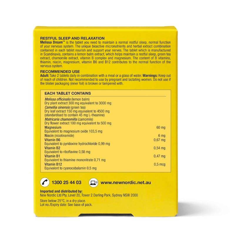 New Nordic Melissa Dream 60 Tablets Australian product image 2