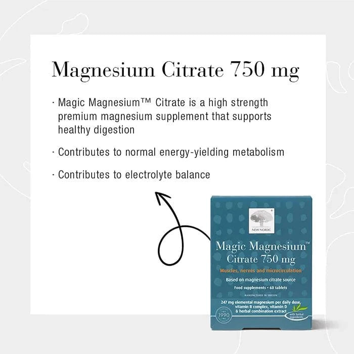 New Nordic Vitamins New Nordic Magic Magnesium™ Citrate 750 mg 60t