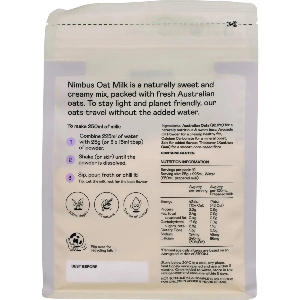 Nimbus Oat Milk Nimbus Oat Milk Plant Powder