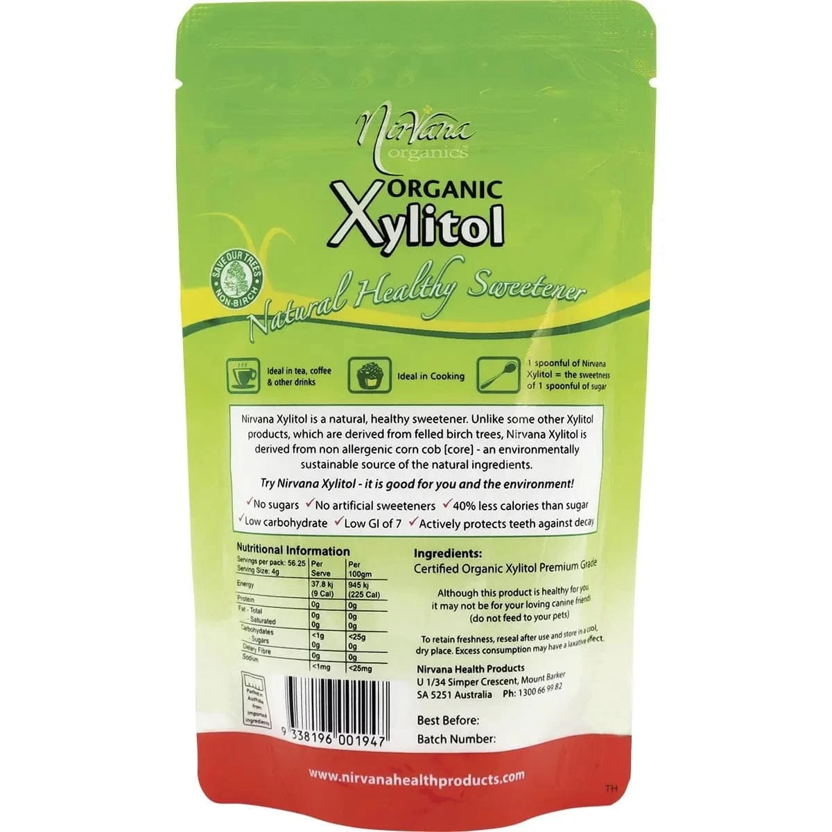 Nirvana Monk Fruit Sweetener Nirvana Xylitol Certified Organic