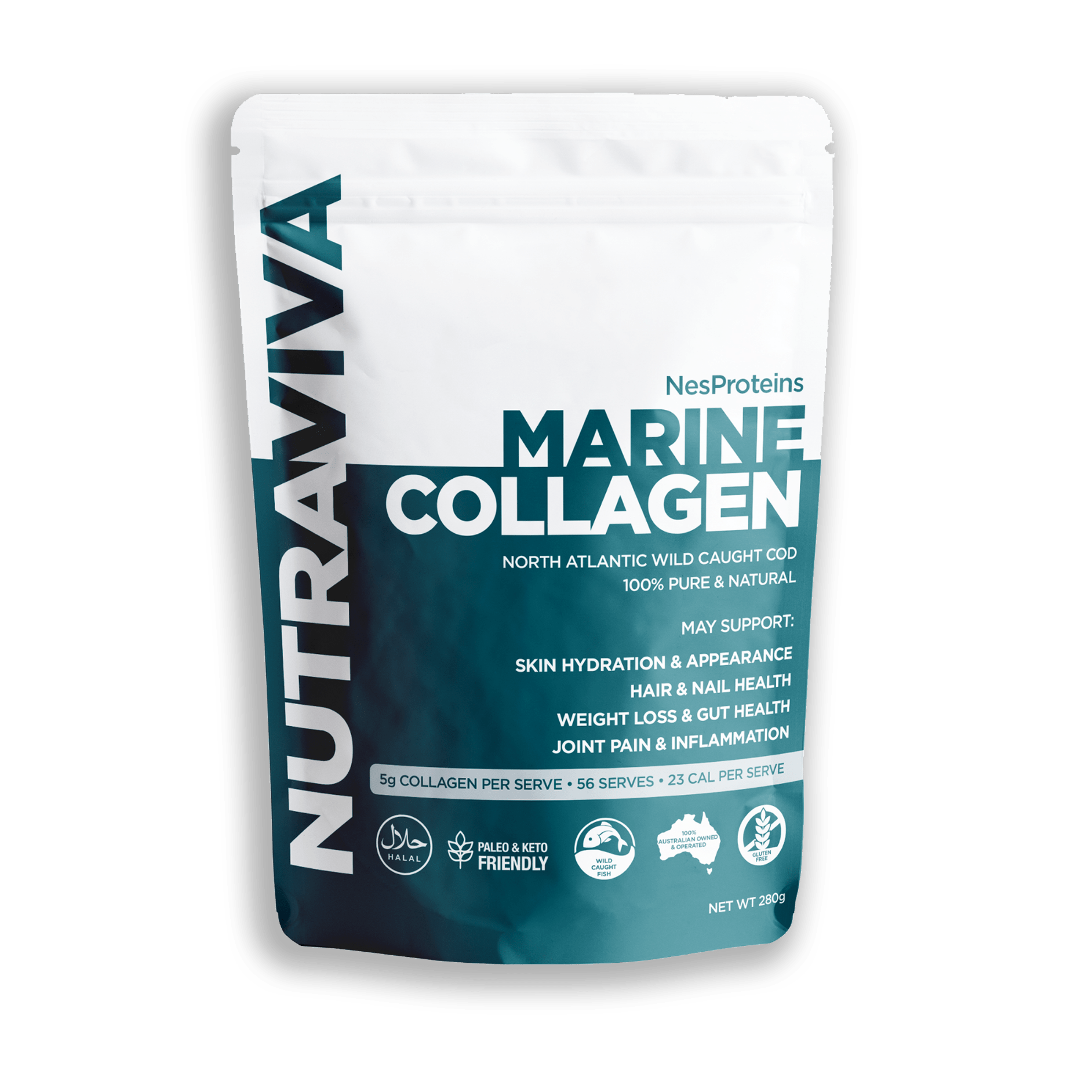 Nutraviva Vitamins & Supplements Nutraviva Marine Collagen 280g Unflavoured