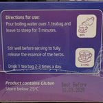 Nutri-Leaf Sleep & Relax Herbal Tea 15pk directions and storage panel