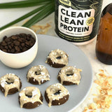 Nuzest Clean Lean Protein Coffee Coconut MCT with protein donuts