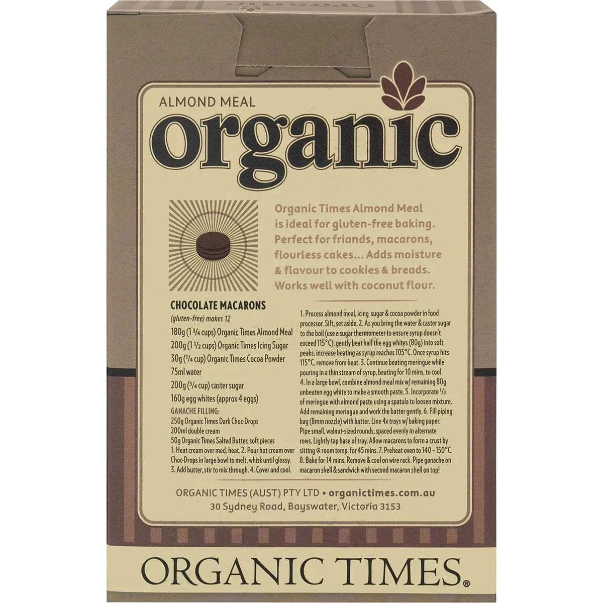 Organic Times Baking Mixes Organic Times Almond Meal 200g