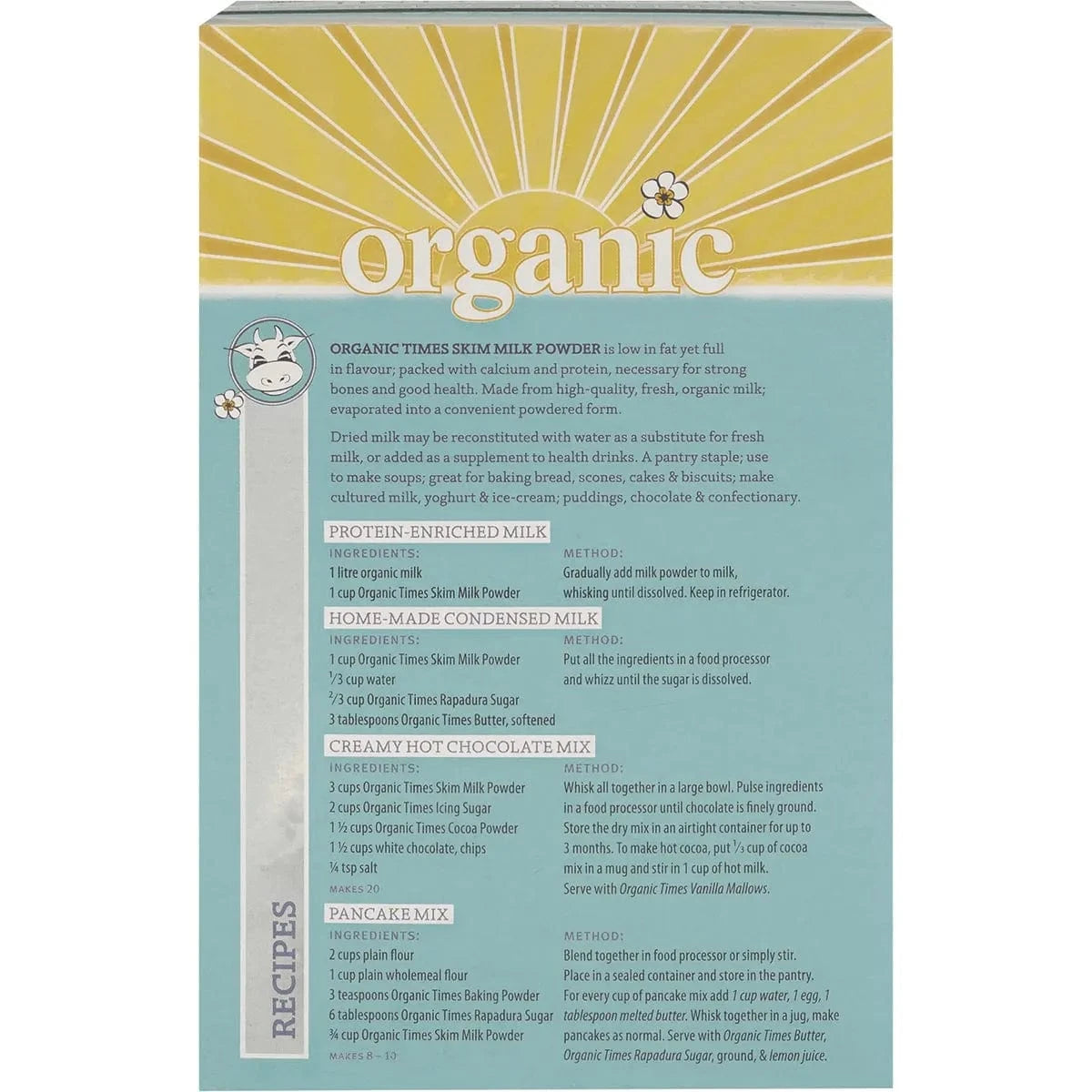 Organic Times Baking Mixes Organic Times Milk Powder Skim 300g