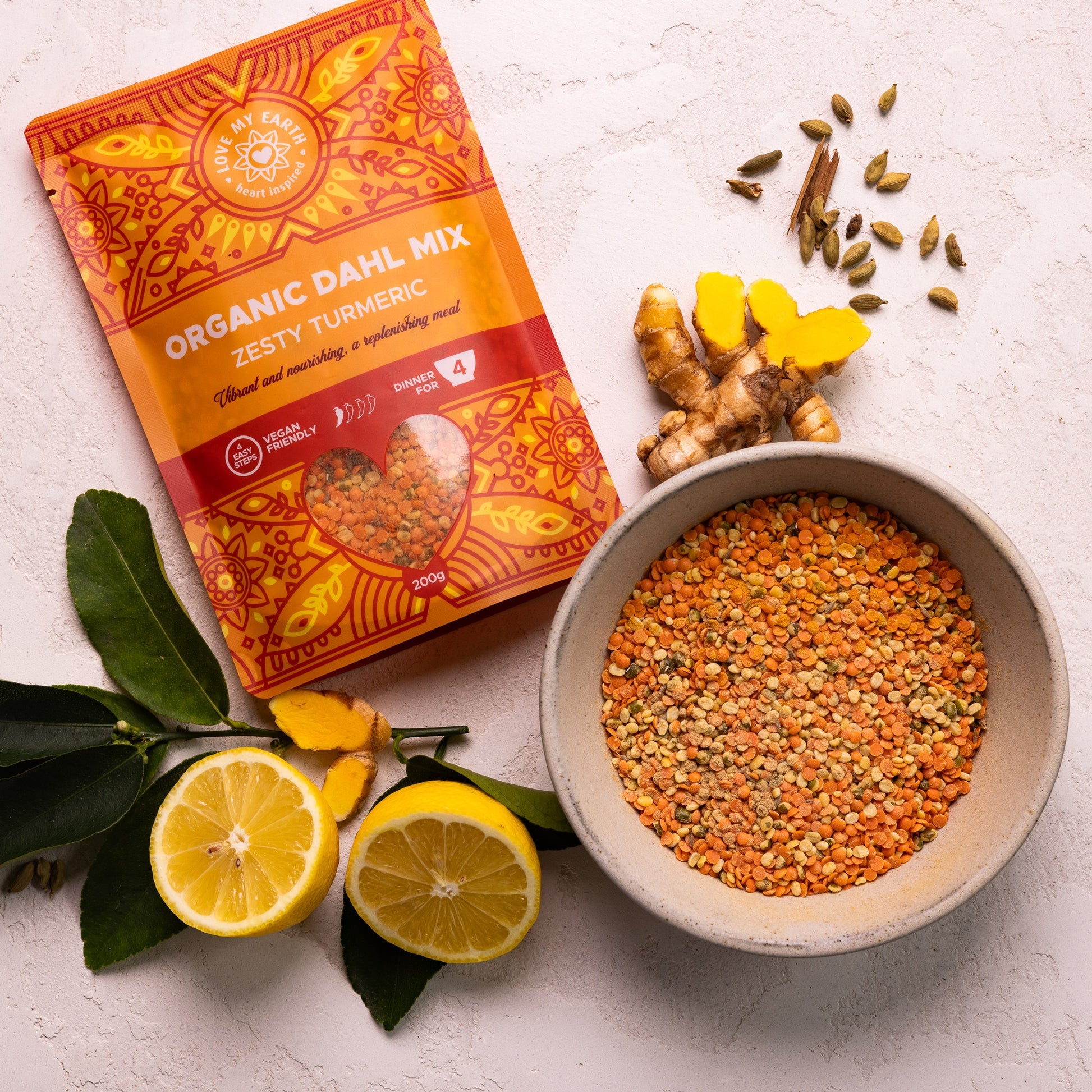 Love My Earth Organic Dahl Mix Zesty Turmeric 200g lifestyle image