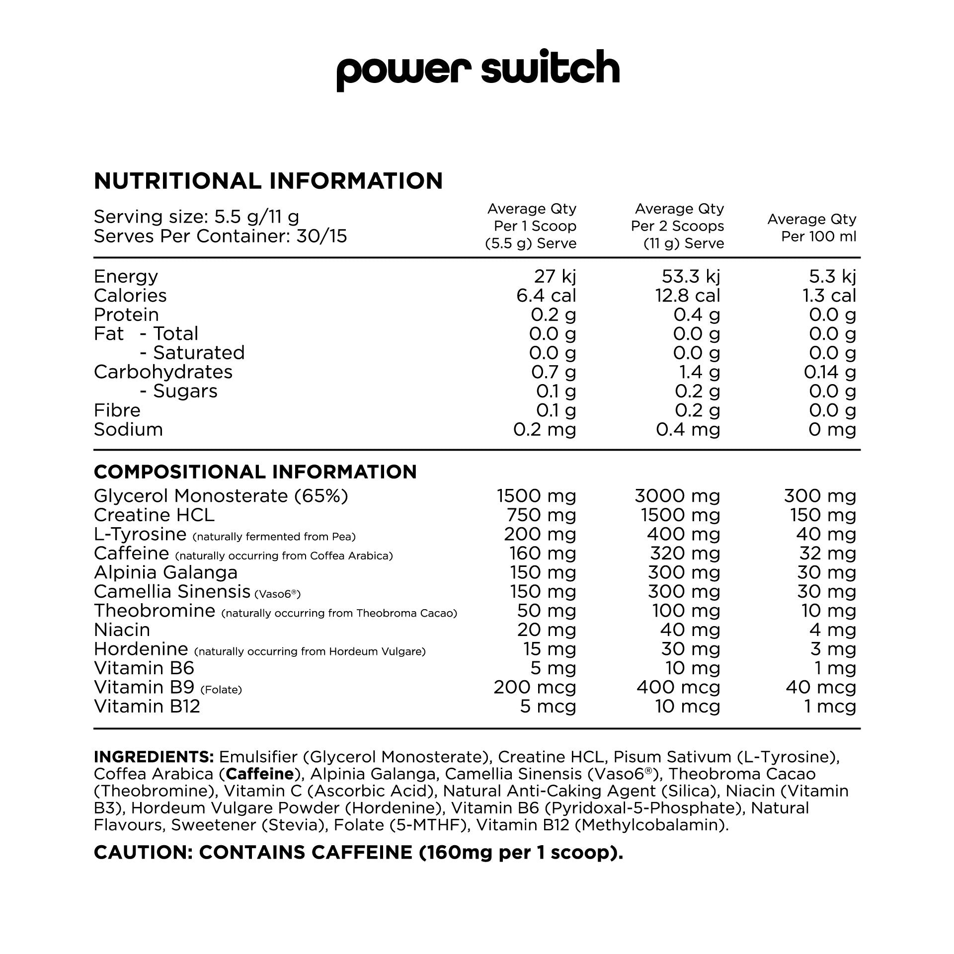 Switch Nutrition Power Performance Energy Blend Red Raspberry 165g