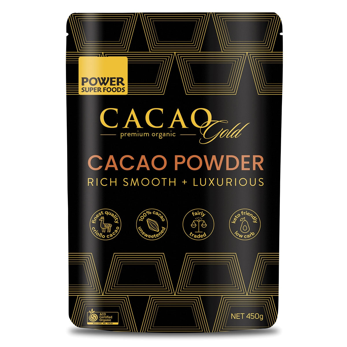 Power Super Foods Cacao Gold Powder 450g — current front pack image