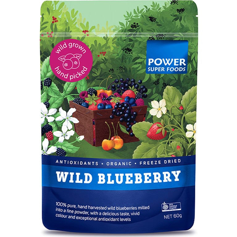Power Super Foods Cooking & Baking Ingredients 180g Power Super Foods Wild Blueberry Powder Cert Org