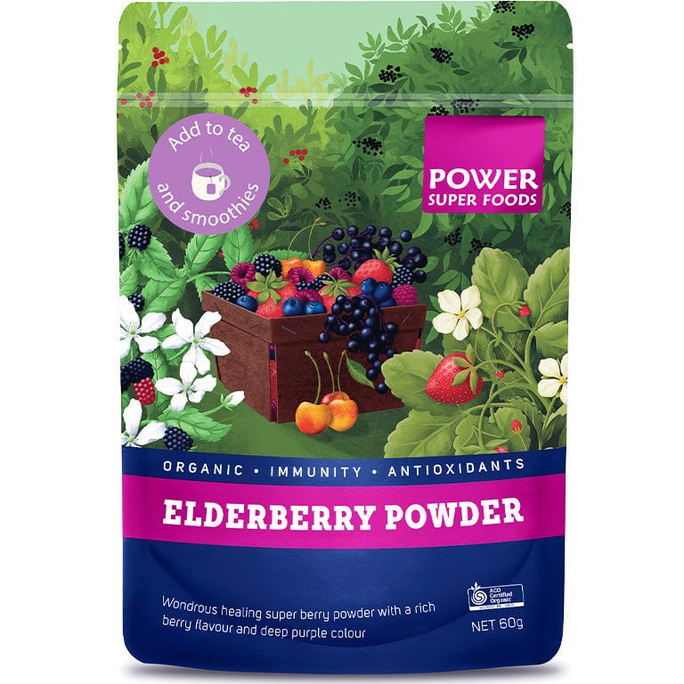 Power Super Foods Cooking & Baking Ingredients 60g Power Super Foods Elderberry Powder Certified Organic