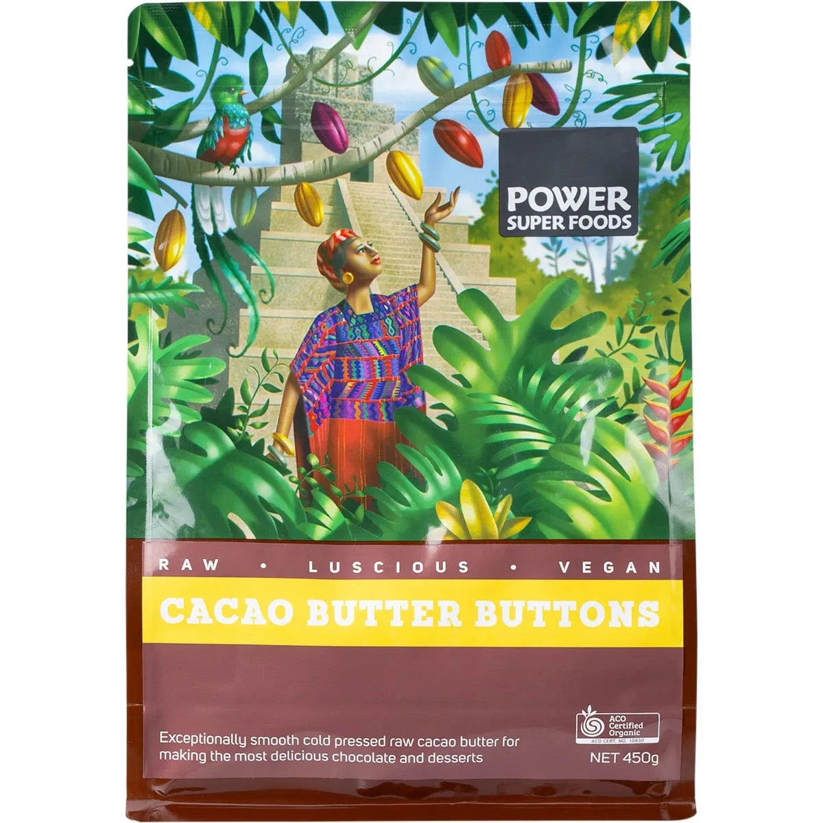 Power Super Foods Cooking & Baking Ingredients Power Super Foods Cacao Butter Buttons Raw Certified Organic 450g