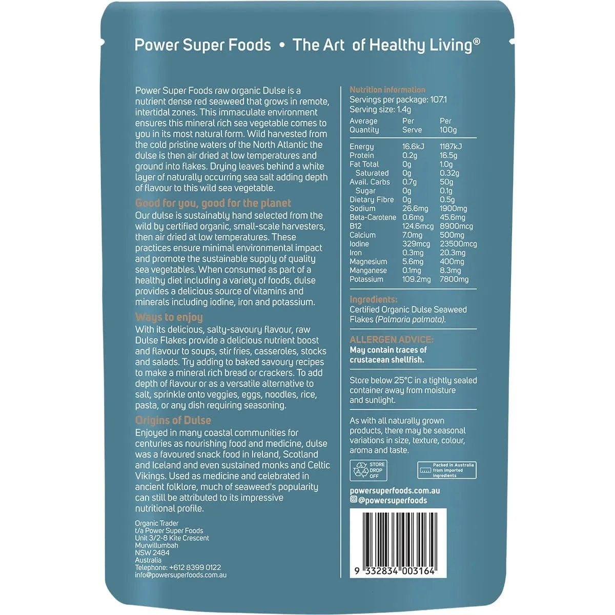 Power Super Foods Cooking & Baking Ingredients Power Super Foods Organic Dulse Flakes