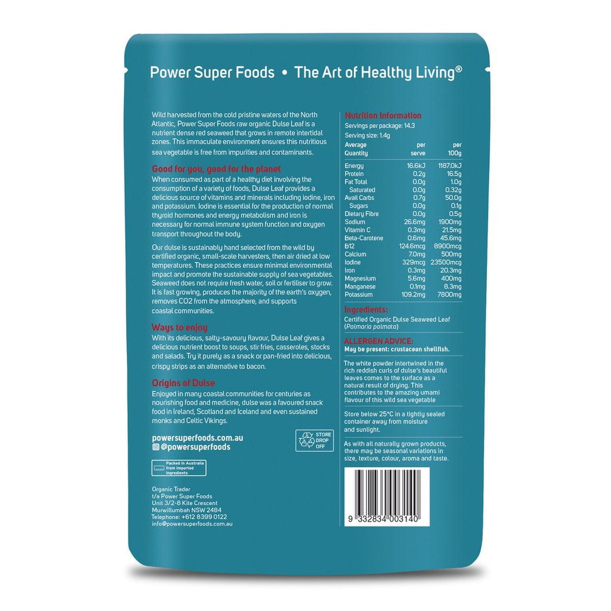 Power Super Foods Cooking & Baking Ingredients Power Super Foods Organic Red Dulse Leaf