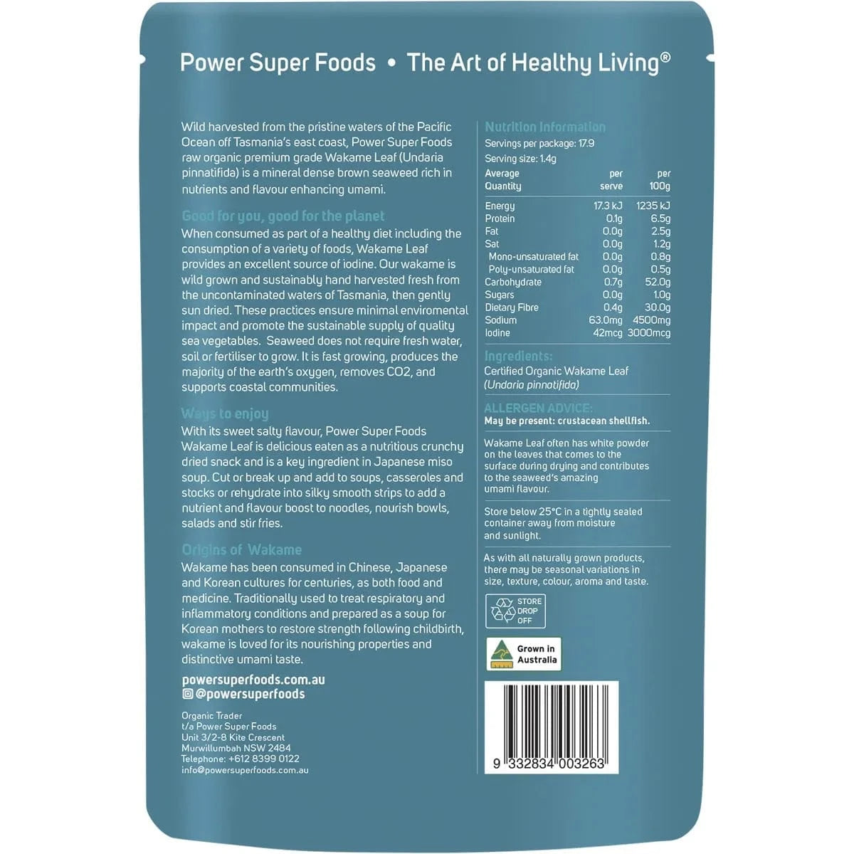 Power Super Foods Cooking & Baking Ingredients Power Super Foods Organic Wakame