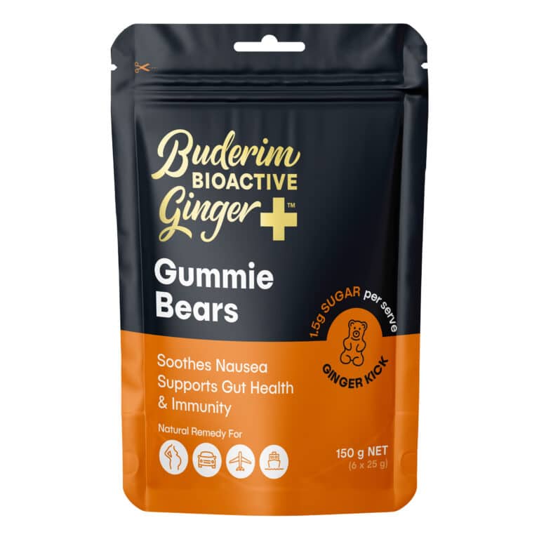Buderim Ginger Bioactive + Gummie Bears 150g