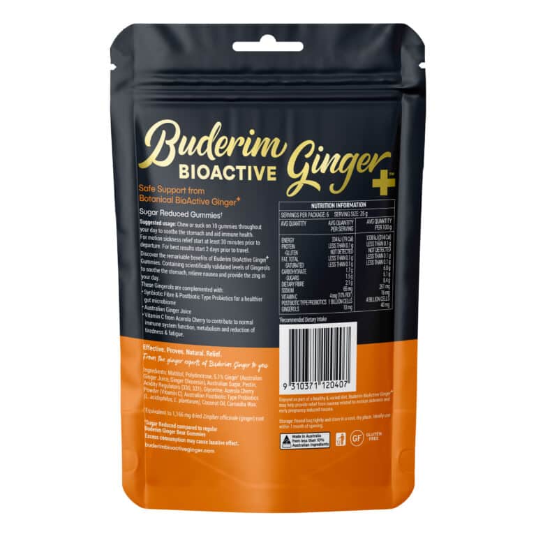 Buderim Ginger Bioactive + Gummie Bears 150g