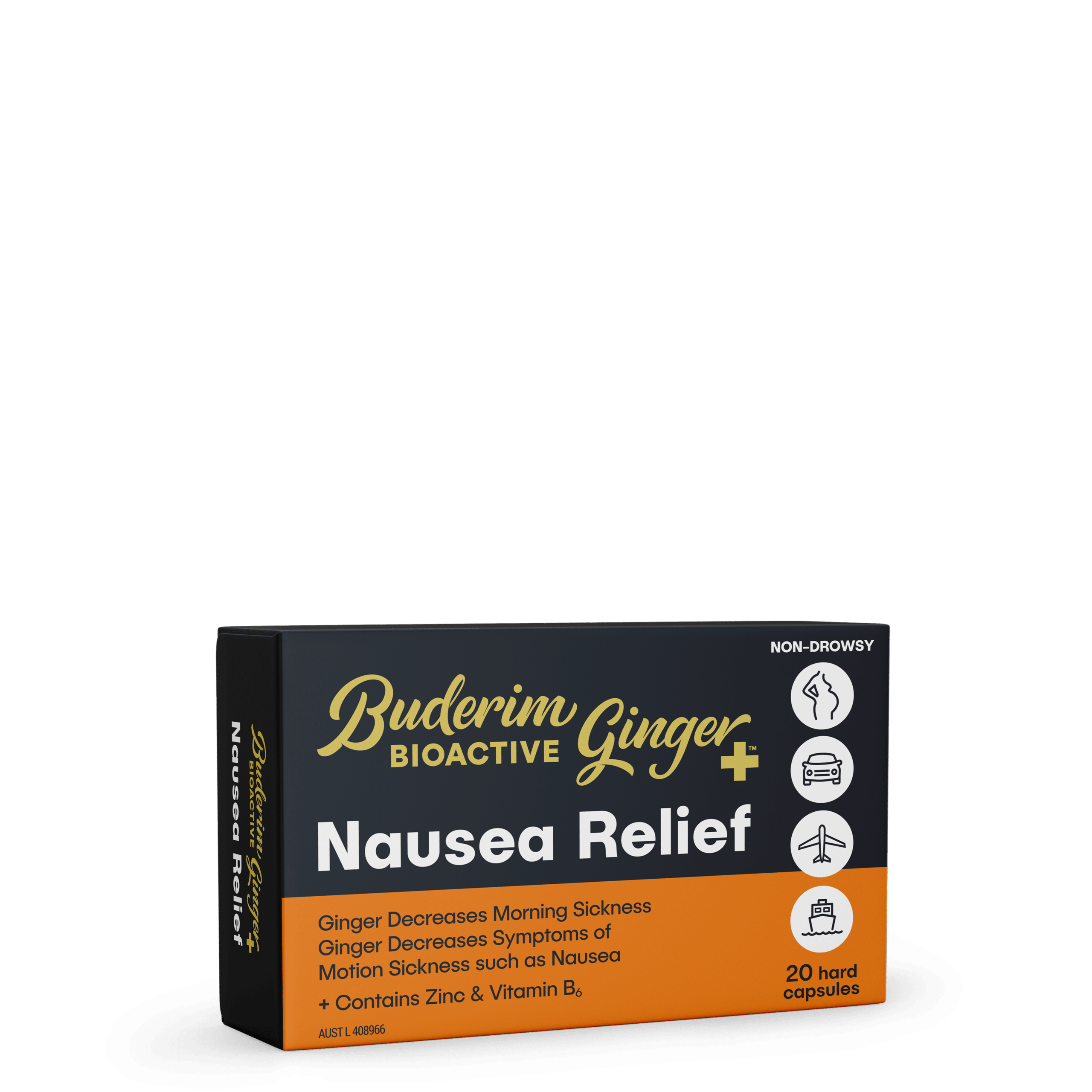 Buderim Ginger Bioactive + Nausea Relief Capsules