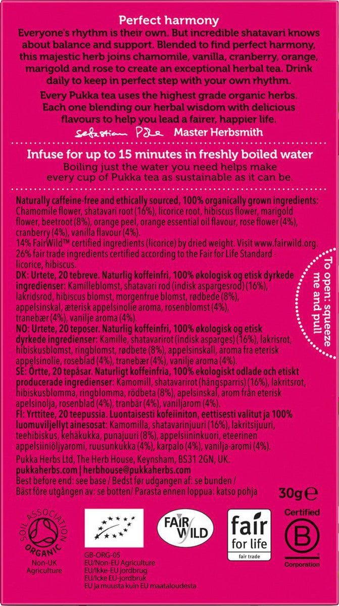 Pukka Herbs Organic Tea Pukka Herbs Womankind Tea Bags (PACKET OF 20 SACHETS)