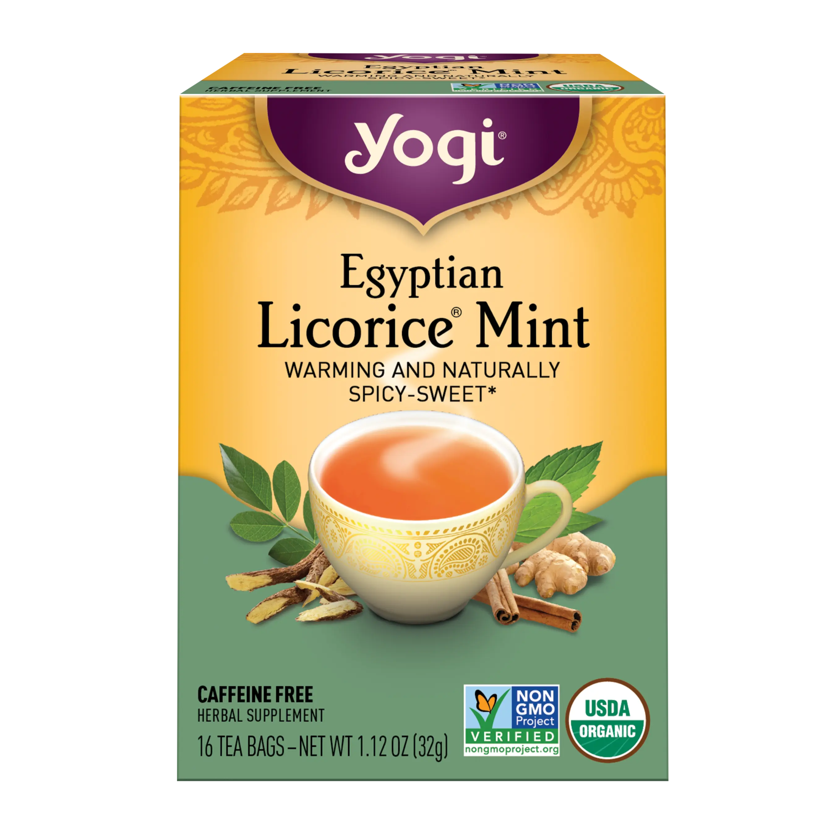 Yogi Herbal Tea Bags Egyptian Licorice Mint 16pk